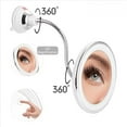 thumbnail image 4 of 2piezas Espejo de Maquillaje de Cuello de Cisne Flexible con Luz LED, Espejo de Aumento de 10X, Ventosa, Luz Difusa Brillante y 360 Grados, 4 of 5