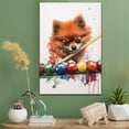 thumbnail image 2 of Pomeranian Dog Stretched Canvas Size 8x12 – Billiards Theme Dog Art for Wall, Pomeranian Dog Playing Billiards Wall Art, Dog Lover Canvas Decor, 2 of 5