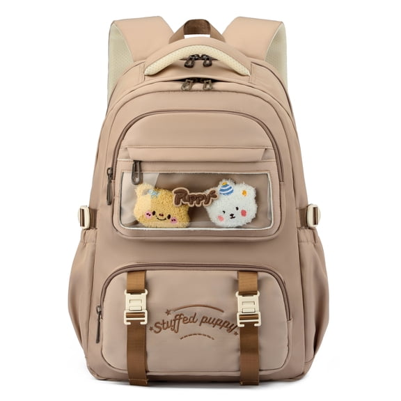 Girls School Backpack Lightweight Waterproof Backpack for Teen Girls, Large Casual Bookbag with Cute Ornament for Elementary Middle School 28L