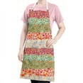 thumbnail image 5 of Pioneer Flower Floral Print Pattern Apron-Garden Aprons for Women with Pockets-Cotton Linen Waterproof Kitchen Cooking Gardening Aprons Adjustable for Kitchen,Cooking,BBQ and Salon 33x27 Inch, 5 of 7
