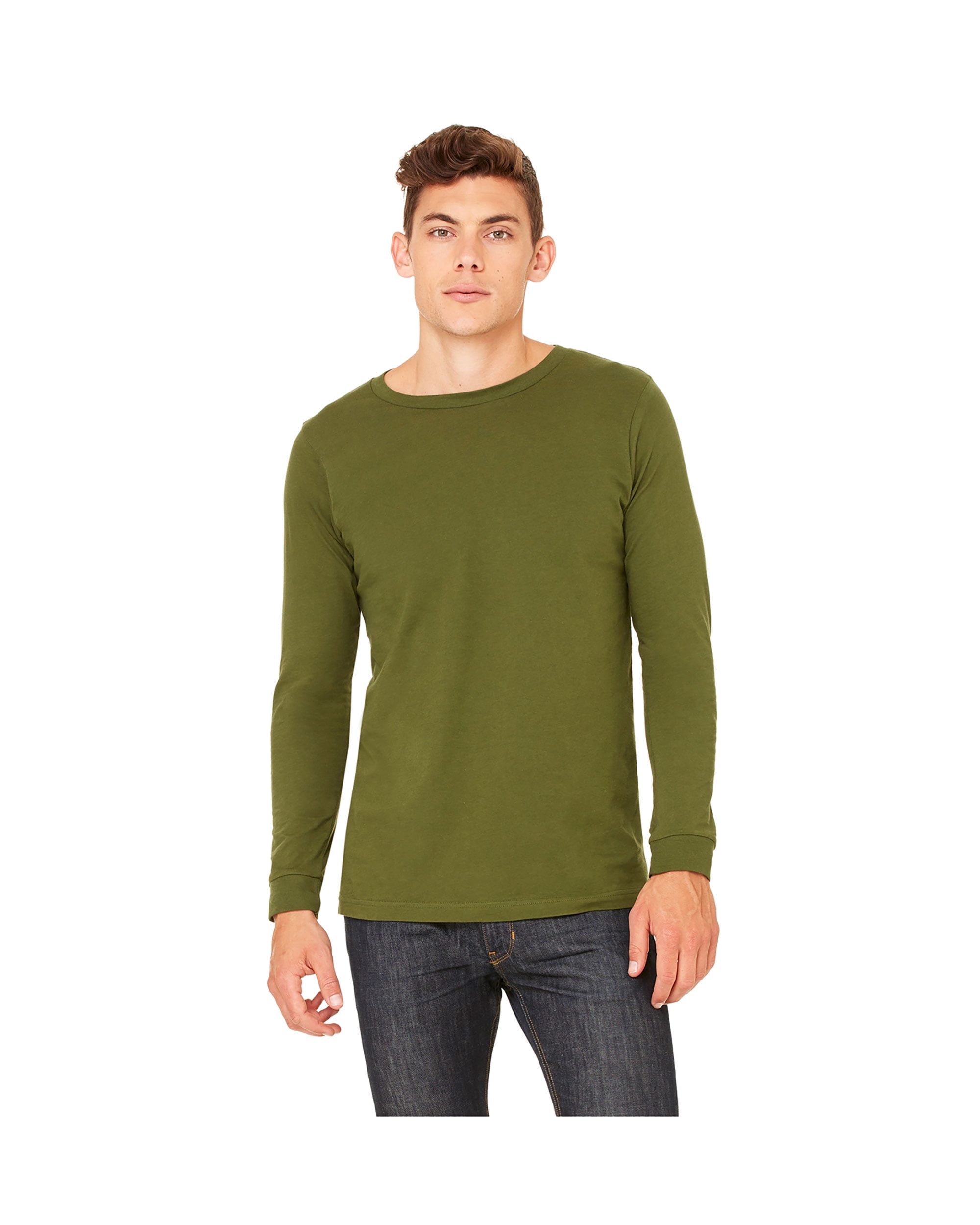 Bella + Canvas Men's Jersey Long-Sleeve T-Shirt, Style 3501 - Walmart.com