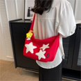 thumbnail image 2 of Bolso bandolera de viaje simple de moda de lona de gran capacidad para mujer (rojo), 2 of 4