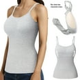 thumbnail image 4 of FITVALEN Women's Camisole with built in Bra Adjustable Spaghetti Strap Tank Top Cami Sleeveless Layer Top, 4 of 8