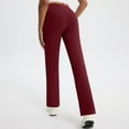 thumbnail image 6 of CQONEPT Womens Fleece Yoga Pants High Waist Straight Leg Leggings Lounge Butt Lifting Warm Outdoor Pant Red 2XL, 6 of 6