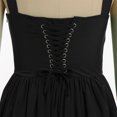 thumbnail image 2 of IBTOM CASTLE Women's Casual Corset Mini Dress Spaghetti Straps Backless Lace up Low Cut Ruffle Short Sundress XL Black, 2 of 8