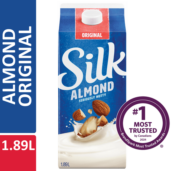 Silk Almond Beverage, Original, Dairy-Free, 1.89L, 1.89L Almond Milk