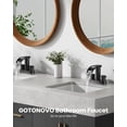 thumbnail image 2 of 4 Inch Centerset Waterfall Bathroom Sink Faucet Deck Mount 2 Handle Basin Faucets 2 or 3 Hole with Pop Up Drain Included Lavatory Modern Mixer Tap Vanity Faucet Matte Black, 2 of 18