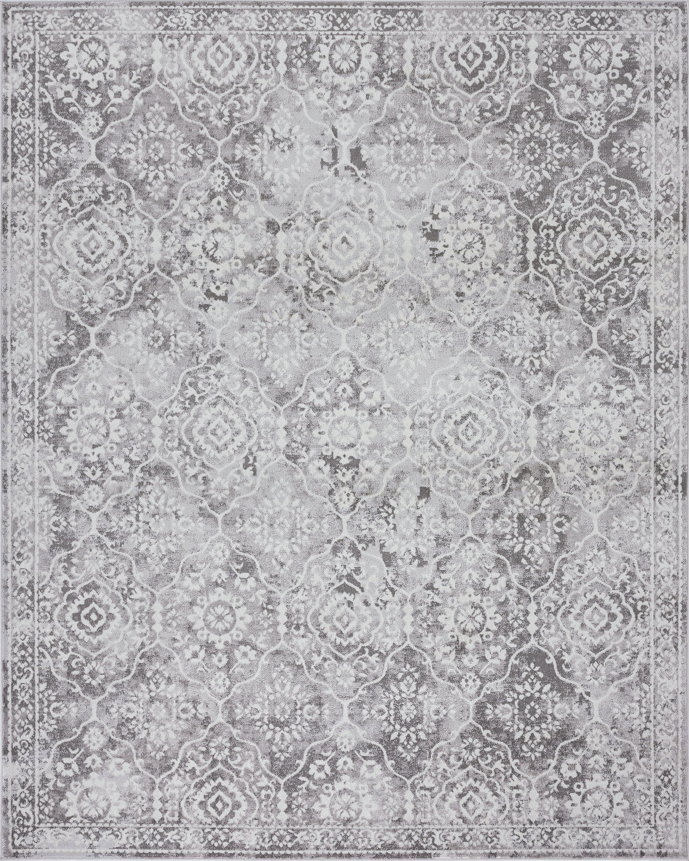 Bliss Rugs Persian Traditional Area Rug, Floral Indoor Rugs for Living Room, Dining Room, Bedroom | Gray, 5' x 7' (5'3''x7'3'')
