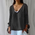 thumbnail image 7 of Holzkary Linen Tops for Women Loose Fit Basic Solid Tunic Tops Flowy Hem Boho Clothing Trendy 2025 Women's Solid Color Loose Plus Size Long Cotton Texture Dress Shirt Black Xl, 7 of 7