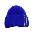 thumbnail image 2 of Joernso Women Winter Hat Thickened Knitted Rhinestone Decor Elastic Warm Windproof Solid Color Dome Anti-slip Cozy Lady Outdoor Beanie Cap, 2 of 8