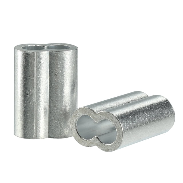 Mangas de aluminio para cable de 6 mm 15/64 pulgadas, clip de bucle de crimpado, 25 piezas