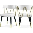 thumbnail image 1 of Meridian Furniture Rheingold Chaise de Salle à Manger en Cuir Végétalien, Blanc (Ensemble de 2), 1 of 10