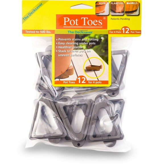 Colgadores para macetas Bosmere Pot Toes, paquete de 12, color gris oscuro
