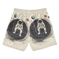 thumbnail image 7 of FORMRS Boys Swim Trunks Quick Dry Mesh Liner Boardshorts Sizes XS-XL, Beige Astronaut Space, 7 of 7