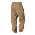 thumbnail image 3 of Ceisia Men Solid Color Loose Casual Pants Elastic Waist Drawstring Sports Gift Work Trousers, 3 of 9