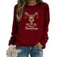 thumbnail image 5 of Sudadera Para Mujer Cuello Redondo Sudadera Con Estampado Navideño Blusa Suelta Tops Sin Capucha Suéter Odeerbi ODB183565, 5 of 7