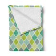 thumbnail image 2 of Teal Soft Flannel Fleece Blanket, Traditional Moroccan Cultural Pattern Trellis Quatrefoil Motif in Vibrant Colors Retro, Cozy Plush for Indoor and Outdoor Use, 50" x 70", Multicolor, by Ambesonne, 2 of 5