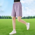 thumbnail image 3 of Jalioing Girls Summer Lounge Shorts Loose Wide Leg Elastic Waist Casual Shorts Quick Dry Knee Length Beach Shorts, 3 of 4