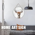 thumbnail image 3 of Woodland Animal Art Print, Safari Reindeer Decor, Round Wooden Sign For Home Office Man Cave Garden Farmhouse Wall Decoration, Kids Bedroom Nursery Decor 12x12 inches, 3 of 7