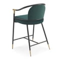 thumbnail image 5 of 26" H Upholstered Counter Stool Set of 2, Metal Frame - Green, 5 of 9