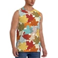 thumbnail image 2 of Fotbe Men's Fall Maple Leaves Print Men's Sleeveless Muscle Tank Tops Casual T-Shirts for Gym Workout Beach-X-Large, 2 of 8