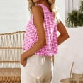 thumbnail image 5 of Plaid Shirts For Women Solid Color Work Blouses Businesscasual Tops For Women Gauze Tank Tops For Women Summer Beach Sleeveless Tops Weighted Vest Woman Wide Strap Tank Tops For Women, 5 of 8