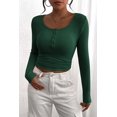 thumbnail image 3 of Camisa de Mujer PRETTYGARDEN Otoño 2025 Manga Larga Henley XXL, 3 of 9