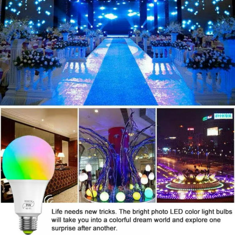 Smart Light Bulb, Wifi Light Bulb Color Changing LED Bluetooth Light Bulbs  APP Remote Controlled Home Lamp Compatible with Alexa Google Home Assistant