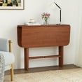 thumbnail image 4 of Resenkos Space-Saving Foldable Dining Table for 4 with Wooden Legs, Walnut, 4 of 8