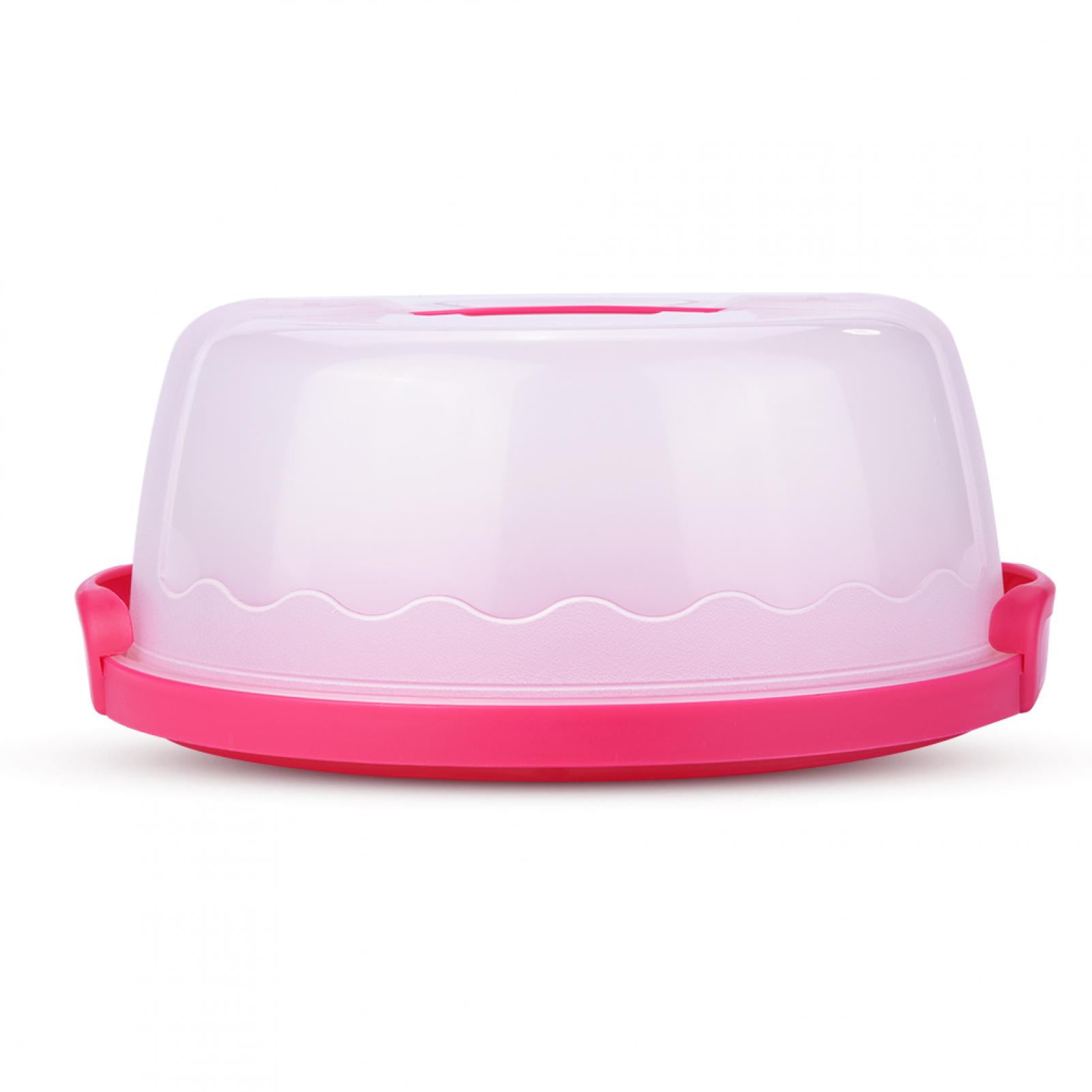 Esptrs Portable Round Clear Cake Carrier Storage Container Server