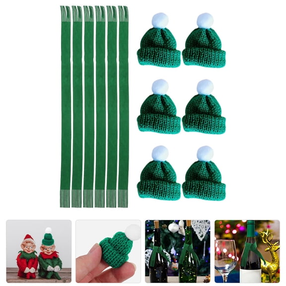 Raindrops Mini Hat and Mini Scarf Set Cloth for Christmas Decoration Photo Props Adults
