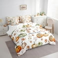 thumbnail image 3 of Manfei Happy Autumn Twin Bedding Sets 7-Piece for Kids, Rustic Sunflower Maple Leaf Bedding Comforter Set, Fall Pumpkin Print Reversible Sheet Sets, Microfiber Bedroom Decor, 3 of 7