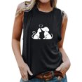 thumbnail image 1 of Tops casuales sexys de verano sin mangas para mujer Tops de chaleco sin mangas con estampado de cuello redondo regular Pompotops lopia994637, 1 of 5