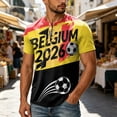 thumbnail image 2 of 2026 Soccer Cup Retro Jersey Henley for Men, Short Sleeve Button Neck Graphic Tee with Country Flag & Ball Print for Game Day & Summer Casual Wine S, 2 of 7