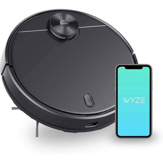 Restored WYZE Robot Vacuum with LIDAR Mapping Technology, 2100Pa Suction, No-go Zone, Wi-Fi Connected, Self-Charging, Ideal for Pet Hair, Hard Floors and Carpets (Refurbished)