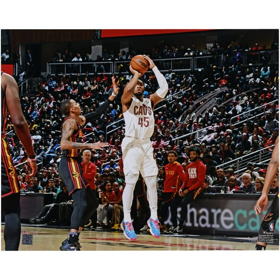 Donovan Mitchell Cleveland Cavaliers Autographed 16" x 20" Shooting in White Photograph - Fanatics Authentic Certified