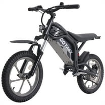 GOTRAX Fitz16 Electric Dirt Bike for Kids Ages 8 ,350W Motor, 16" Off-Road Tires, Dual Suspension, 15.5 MPH, 16-Mile Range, LED Headlight,Black