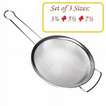 New Star International SD2302S Stainless Steel Fine Mesh Strainer, Set of 3, 3¾, 5½, 7½-Inch