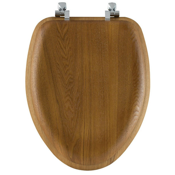 Mayfair Elongated Oak Wood Toilet Seat, Elongated Wooden Toilet Seats Oak