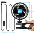 thumbnail image 4 of Car Fan, 6" Clip Fan with 360° Rotatable, Stepless Speed Regulation & Cigarette Lighter, 12V Fan for SUV, RV, Vehicles, 4 of 7
