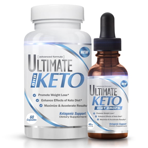 Ultimate Keto Diet Drops Bundle with BHB Capsules - for Weight Loss (2 Items)