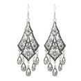 thumbnail image 3 of Grandest Birch Vintage Women Chandelier Eardrops Hollow Leaves Tassels Dangle Hook Earrings Alloy Black, 3 of 5