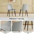thumbnail image 5 of Modern Dining Chairs (Set of 4), Floral Grey PU Leather Seats, Black Carbon Steel Legs, 5 of 9