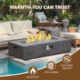 thumbnail image 2 of Naga Bahna 2-Piece Propane Fire Pit Table Set w Tank Table, 48-Inch Outdoor Gas Fire Table 50,000BTU, Rectangle Firepit for Patio, Modern Black Terrazzo with Slate-Texture Finish, 2 of 7
