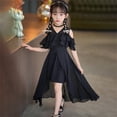 thumbnail image 6 of EnJoCho Kids Girls High-Lo𝗐 Chiffon Dress V-Neck Ruffl𝖾 Sleeve Fl𝗈wy Skirt for Birthday Wedding Maxi Gown 5-14 Years Teen Short Sleeve Casual Dress, 6 of 7