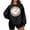 Black, variant on Sweatshirt for Women Crewneck Christmas Santa Claus Print Plush Shirt Long Sleeve Pullover Loose Tops