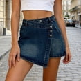 thumbnail image 2 of Angala Womens Skirts Jean Wrap Mini Skirts Summer High Waist Solid Asymmetric Hem Slim Fit Fashion Adult Skirts Size Xl Blue, 2 of 5