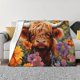 thumbnail image 1 of Balery Countryside Colorful Floral Cow Manta de Franela con Dibujo, Lujo Ultra Suave y Cálido, Antipelusa y Resistente a las Arrugas para Cama, Sofá, Camping -80"x60", 1 of 6
