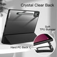 thumbnail image 3 of JETech Case for Lenovo Tab P12 12.7-Inch (2023 Model, TB370FU / TB371FU) with Stylus Holder, Clear Transparent Hard PC Back, Protective Tri-Fold Stand Slim Tablet Cover, Auto Wake/Sleep (Black), 3 of 6