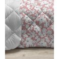 thumbnail image 3 of Pink Floral Down Alternative Comforter, Pastel Design Creative of Delicate Petals and Leaves, Microfiber Quilt for All Season, 5 Sizes, Dried Rose Blue Grey, by Ambesonne, 3 of 3